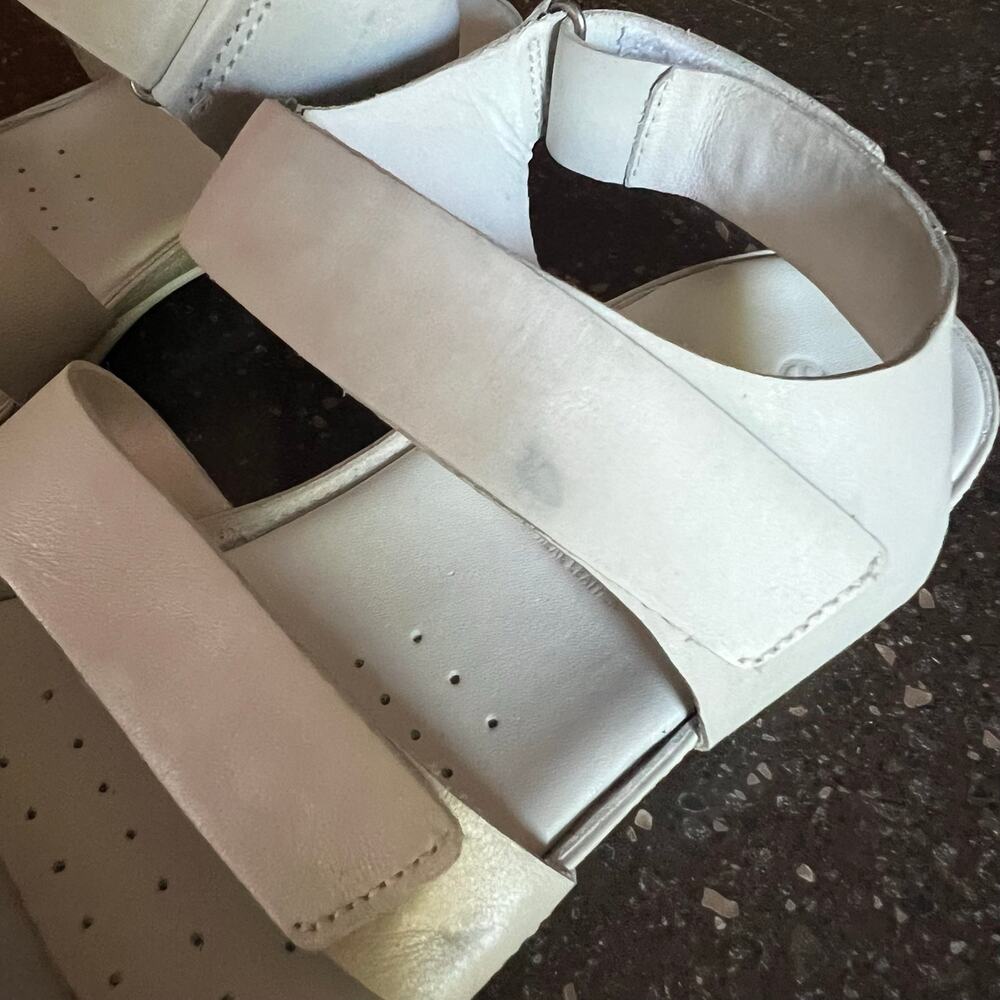 ECCO Leather Sandals Flash Strappy Comfort Leather ShoesWomens White Size 9 - Picture 4 of 11